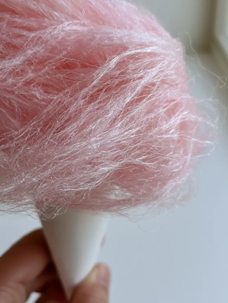 Homemade Cotton Candy: The Ultimate Guide to Crystalline Pink Sugar Clouds 1 A matted bundle of pink Homemade Cotton Candy showing the tangled, airy structure against a neutral background.