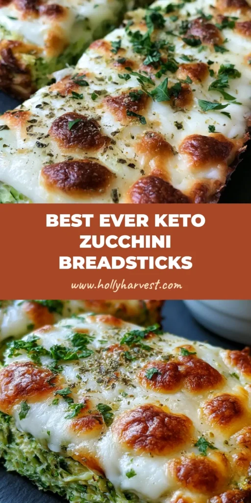 A stack of rectangular Cheesy Zucchini Breadsticks with melted bubbly mozzarella and fresh parsley garnish on a dark slate platter. (Cheesy Zucchini Breadsticks)