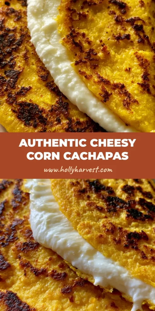 Venezuelan Corn Cachapas: Authentic Sweet Corn Pancakes with Oozing Cheese 4 A top-down view of a folded Venezuelan Corn Cachapa with oozing mozzarella cheese on a neutral ceramic plate.