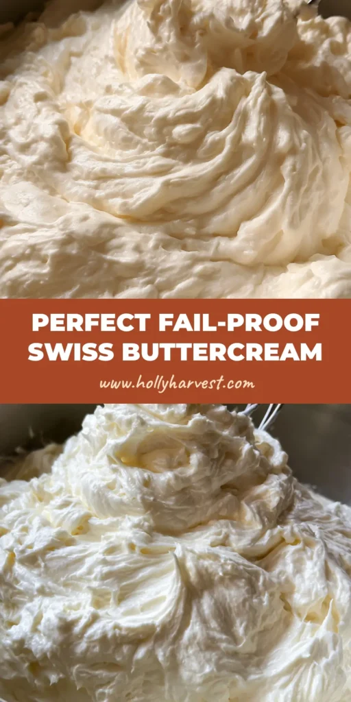 A tall cake being frosted with thick, glossy ivory Swiss Meringue Buttercream Recipe showing silky smooth textures.