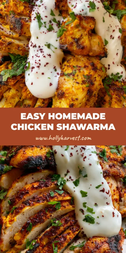 Chicken Shawarma Recipe: The Ultimate Guide to Juicy, Charred Perfection 4 A close-up, handheld smartphone photo of a Chicken Shawarma Recipe on a white plate, featuring thinly sliced chicken thighs with charred edges, a thick pour of white garlic sauce, green parsley, and red sumac.