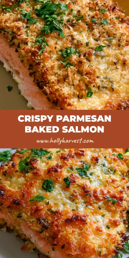Parmesan Crusted Baked Salmon: The Ultimate 20-Minute Crispy Dinner Recipe 4 A close-up shot of Parmesan Crusted Baked Salmon on a white plate with a lemon wedge and parsley garnish.